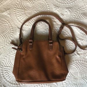 Sasha + Sofi Vegan Leather Cognac Brown Handbag Crossbody